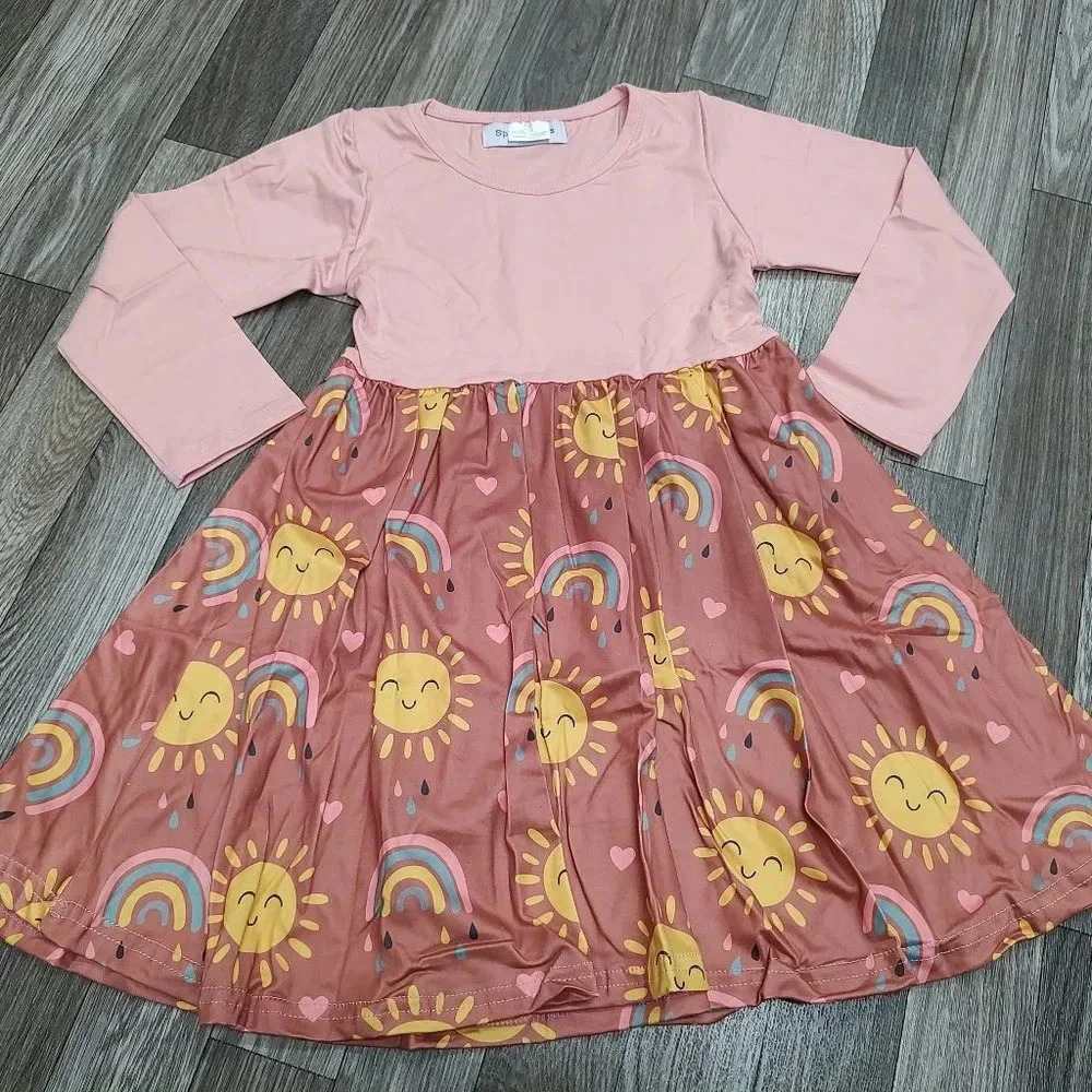 Girls Sparkledot Ray of Sunshine Long Sleeve Kids Butter Soft Dress New